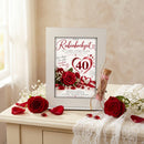 Geldgeschenk Rubinhochzeit für 40 Jahre Ehe mit Rosen, Rubinherzen und austauschbarer Karte