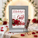 Geldgeschenk Ehejubiläum – selbststehender Aufsteller zur Rubinhochzeit mit Geldröhrchen