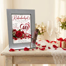 Rubinhochzeit Geschenk für 40 Jahre verheiratet – Aufsteller mit austauschbarer Motivkarte