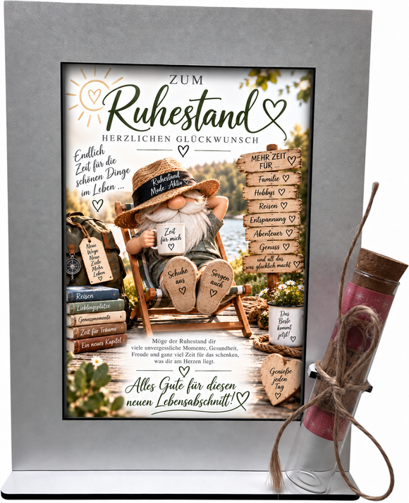 Ruhestand Geschenk für Mann und Kollegen mit lustigem Liegestuhl Motiv