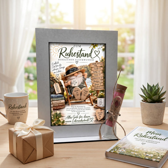 Abschiedsgeschenk für Kollegen zum Ruhestand mit Geldröhrchen