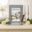 Geldgeschenk zum 25. Hochzeitstag mit silbernem Herz, Eheringen und großer Zahl 25