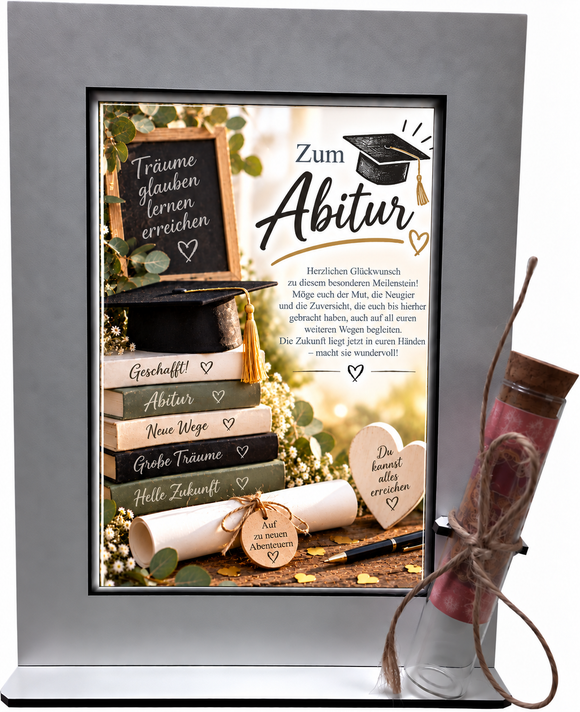 Abitur Geschenk für Abiturientin und Abiturient mit Glückwünschen
