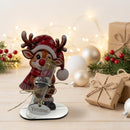 Weihnachtsgeschenk mit Name und süßem Rentier im Schneeflocken Design