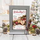 Geldgeschenk Weihnachten mit Holzherz, Tannengrün, Zapfen und austauschbarer Motivkarte