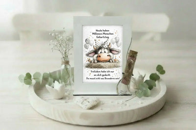 Lustiges Geburtstagsgeschenk Kuh Motiv