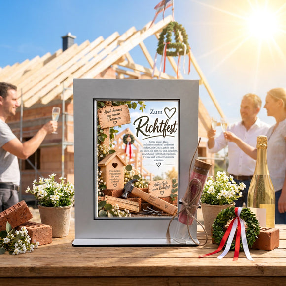 Geldgeschenk zum Richtfest für neues Haus Eigenheim und glückliche Zukunft