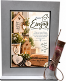 Einzugsgeschenk für neues Zuhause mit Haus Herzen und Geldröhrchen