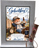 Geldgeschenk für Mann zum Geburtstag mit Spruch Gute Momente statt Stress