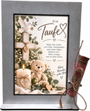 Geschenk zur Taufe für Mädchen und Jungen mit dekorativem Geldröhrchen