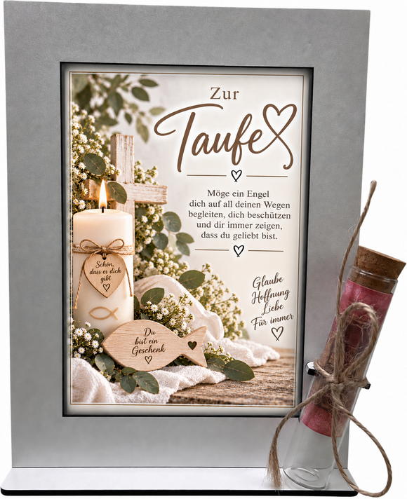 Geschenk zur Taufe mit liebevollem Segensspruch für das Taufkind