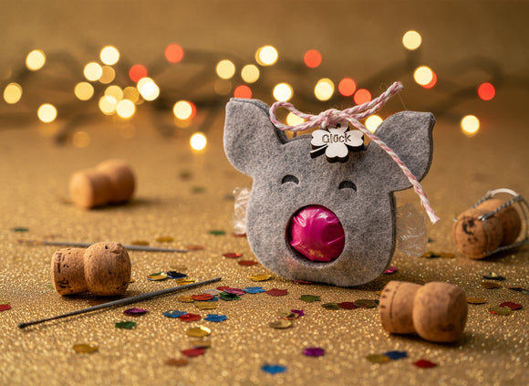 Glücksschwein aus Filz – Handgemachtes Neujahrsgeschenk