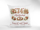 Geschenk zum 74. Hochzeitstag mit Namen und Hochzeitsdatum für ein Ehepaar