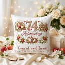 Geschenk Apfelhochzeit – personalisiertes Kissen mit Namen und Datum zum 74. Hochzeitstag