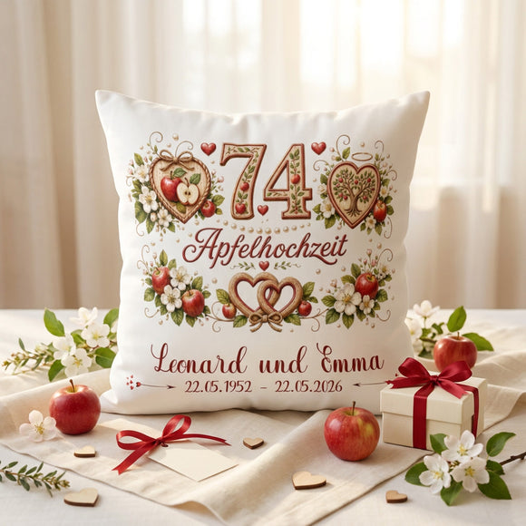 Personalisiertes Geschenk Apfelhochzeit für Ehefrau Ehemann oder Ehepaar