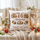 Geschenk Apfelhochzeit – personalisiertes Kissen mit Namen und Datum