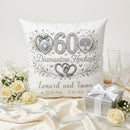 Geschenk Diamantene Hochzeit – personalisiertes Kissen mit Namen und Daten zum 60. Hochzeitstag