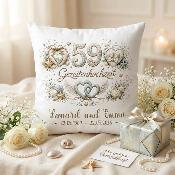 Geschenk Gezeitenhochzeit mit Namen und Datum für 59 Jahre Ehe