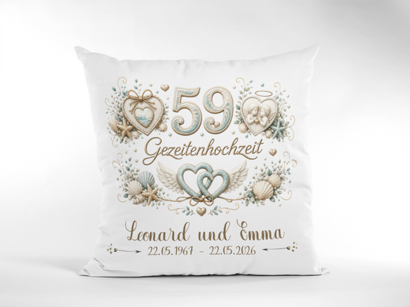 Geschenk zum 59. Hochzeitstag personalisiert mit Namen und Hochzeitsdatum