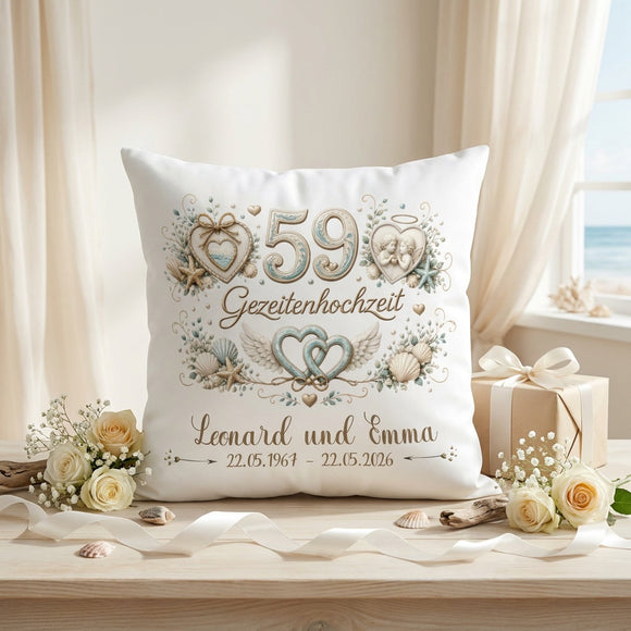 Geschenk Gezeitenhochzeit mit Namen und Datum für 59 Jahre Ehe