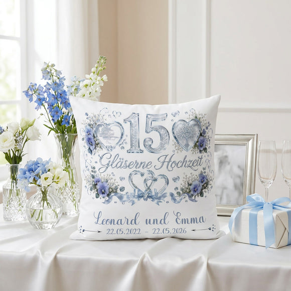 Romantisches Geschenk zur Gläsernen Hochzeit mit individueller Personalisierung