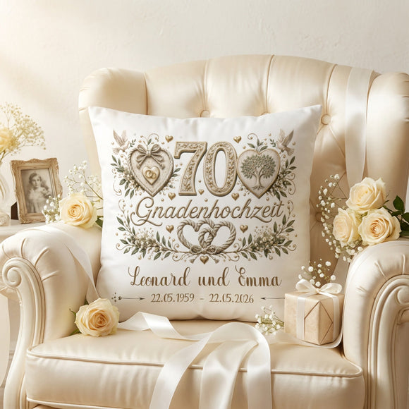 Gnadenhochzeit Kissen für Ehepaar zum 70. Hochzeitsjubiläum
