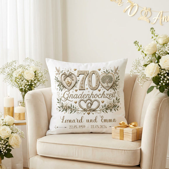 Personalisiertes Geschenk für 70 Jahre Ehe mit Namen und Datum