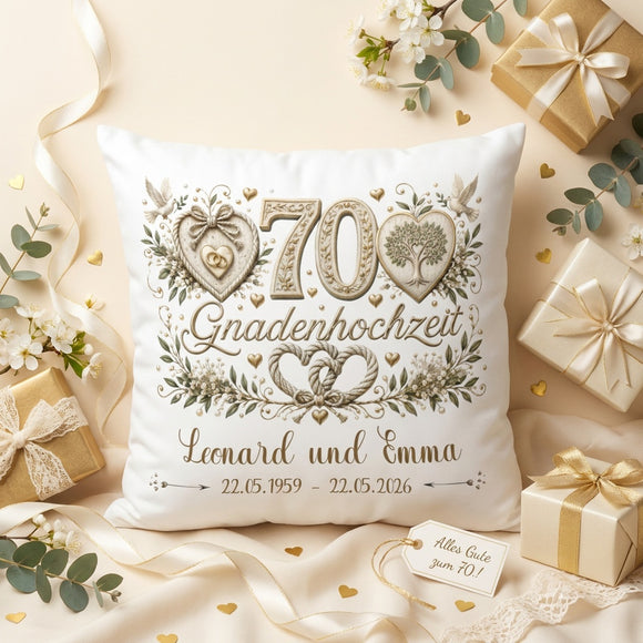 Hochzeitsjubiläum Geschenk Gnadenhochzeit personalisiertes Kissen