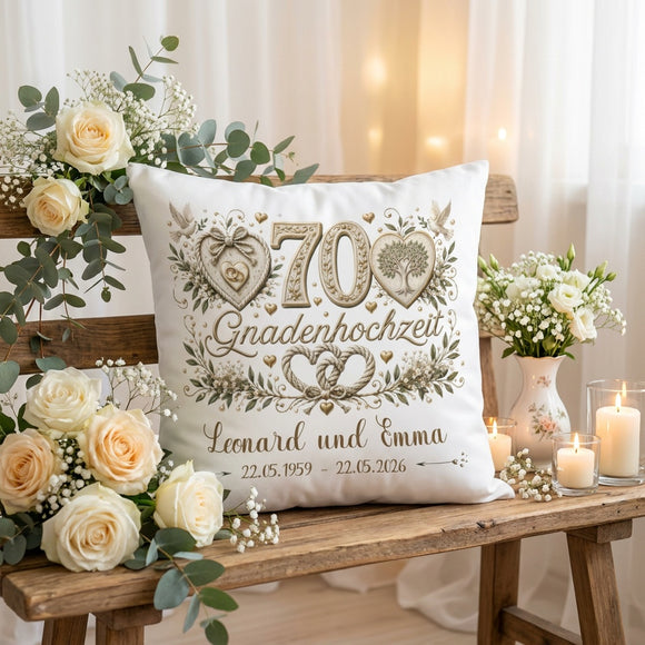 Geschenk Gnadenhochzeit personalisiertes Kissen