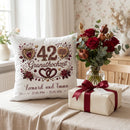 Geschenk Granathochzeit – personalisiertes Kissen mit Namen und Datum