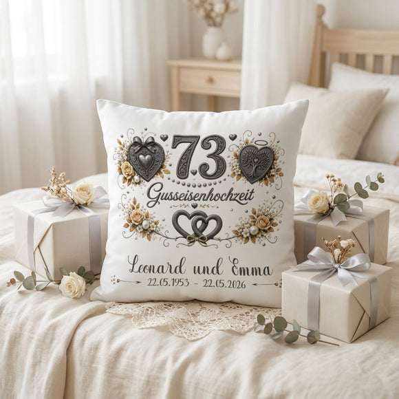 Geschenk zum 73. Hochzeitstag mit Namen und Hochzeitsdatum