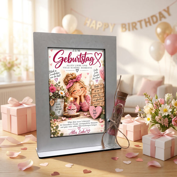 Geldgeschenk für Frau zum Geburtstag mit Spruch Bleib so wunderbar wie du bist