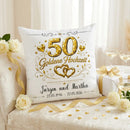 Geschenkidee Goldene Hochzeit mit personalisiertem Kissen und elegantem Golddesign