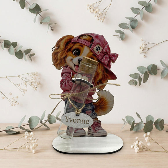 Geschenk Hundeliebhaberin mit Hund und personalisiertem Wunschnamen