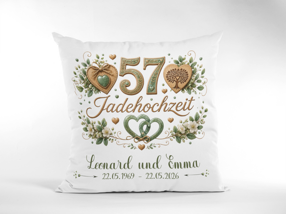Geschenk zum 57. Hochzeitstag mit Namen und Hochzeitsdatum