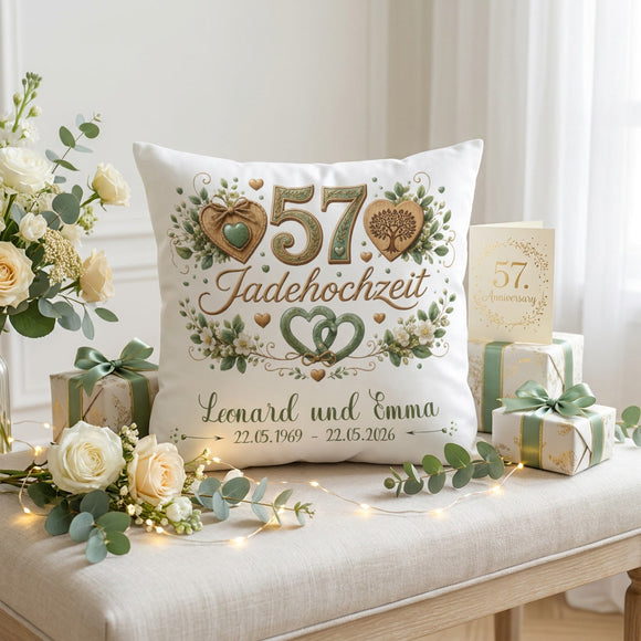 Personalisiertes Kissen Jadehochzeit für Ehepaar