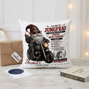 Geschenk für Jungfrau Mann – individuelles Sternzeichen Kissen mit Wunschname, Geburtsdatum und Biker Motiv
