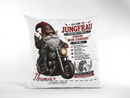 Geburtstagsgeschenk für Männer Sternzeichen Jungfrau – personalisiertes Kissen mit Motorrad Gnom und Namen