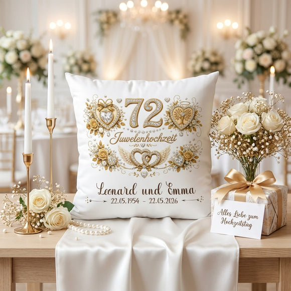 Geschenk Juwelenhochzeit mit Namen und Datum für 72 Jahre Ehe