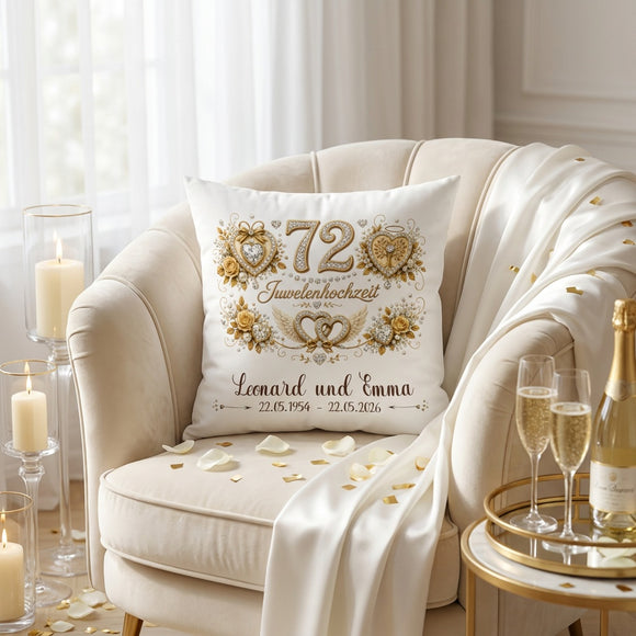 Geschenk 72 Jahre Ehe personalisiert mit Namen und Datum