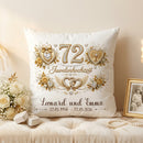 Geschenk Juwelenhochzeit personalisiertes Kissen zum 72. Hochzeitstag