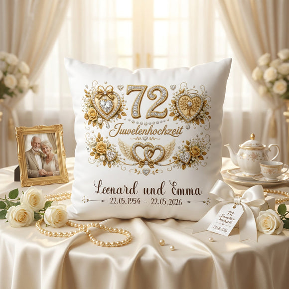 Geschenk Juwelenhochzeit personalisiertes Kissen