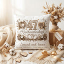 Geschenk zum 47. Hochzeitstag mit elegantem Kaschmirhochzeit-Design und Namen des Ehepaares
