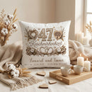 Geschenk Kaschmirhochzeit – personalisiertes Kissen mit Namen und Datum