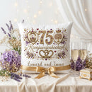Kronjuwelenhochzeit Kissen personalisiert mit großer 75 und Kronen
