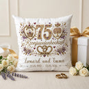 Geschenk Kronjuwelenhochzeit personalisiertes Kissen zum 75. Hochzeitstag