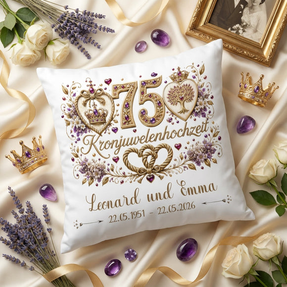 Geschenk 75 Jahre Ehe personalisiert mit Namen und Datum