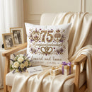 Kronjuwelenhochzeit Geschenk mit goldenen Kronen und violetten Juwelen