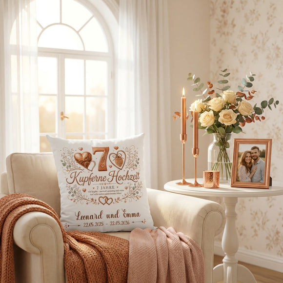 Romantisches Geschenk zur Kupfernen Hochzeit mit individueller Personalisierung