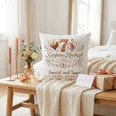 Personalisiertes Kissen zur Kupfernen Hochzeit mit Herzmotiv und individueller Gestaltung